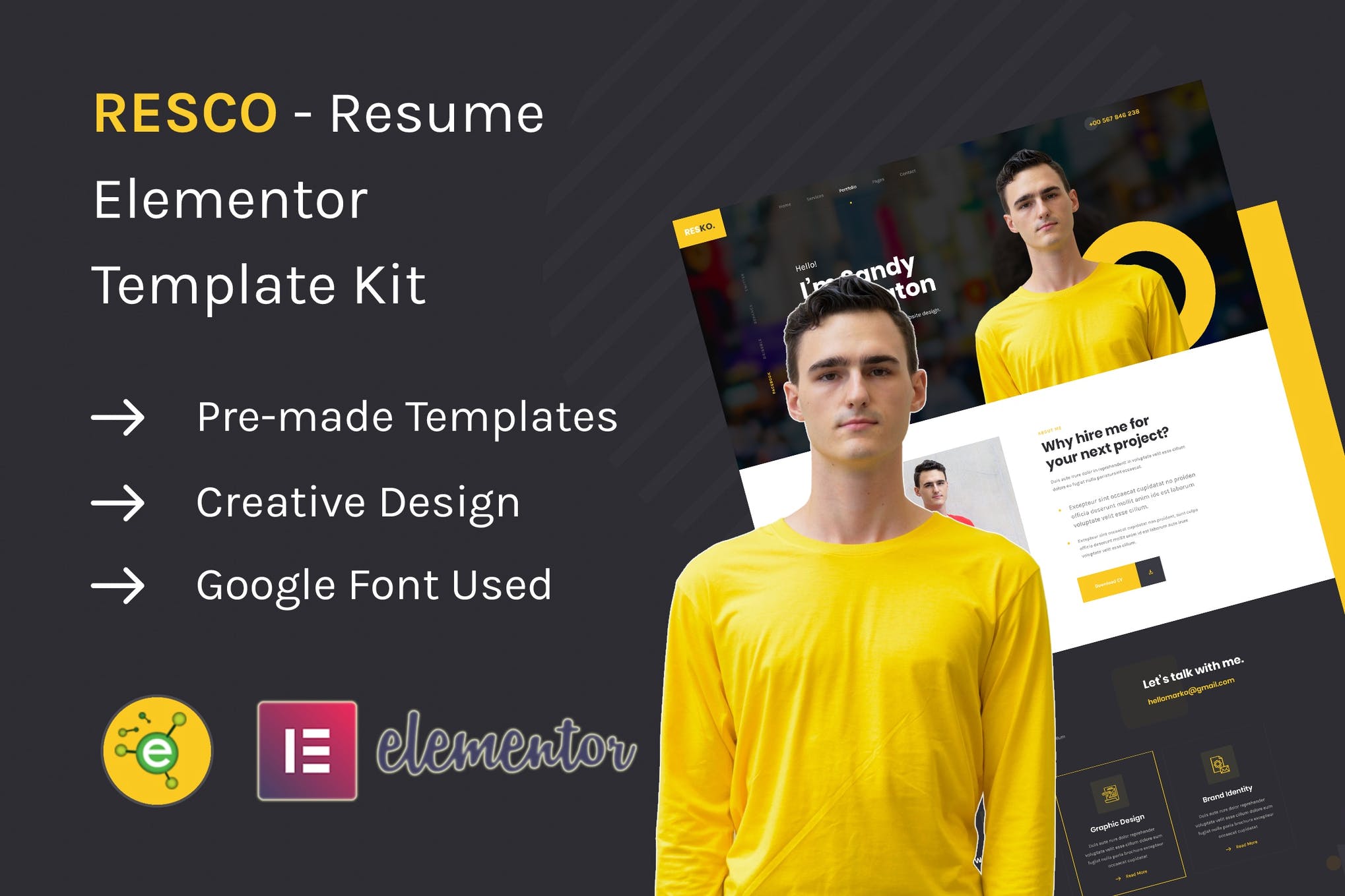 v1.0.0 Resco - Resume Elementor Template Kit - Download Your Script